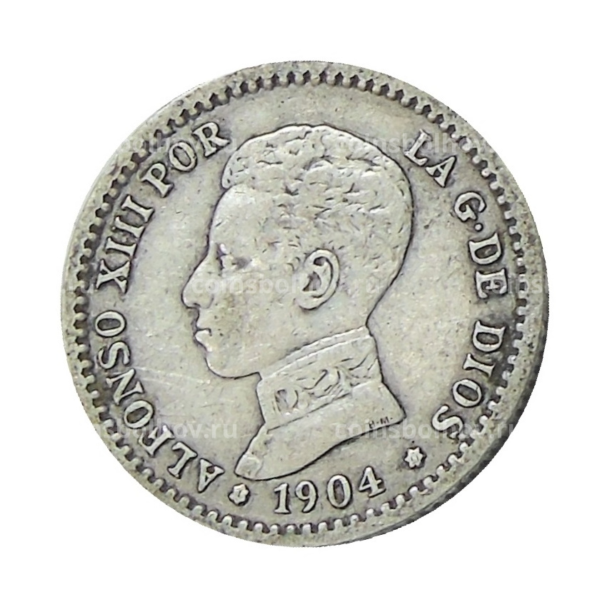 Монета 50 сентимо 1904 (10) года Испания