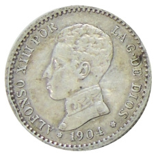 Монета 50 сентимо 1904 (10) года Испания (аверс)