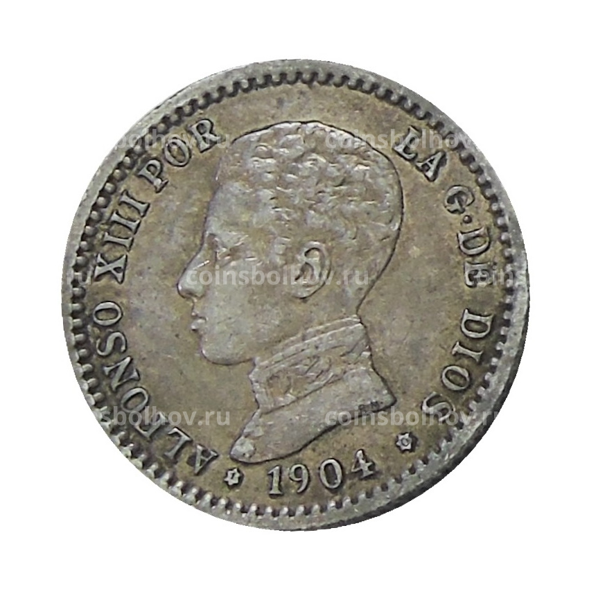 Монета 50 сентимо 1904 (10) года Испания