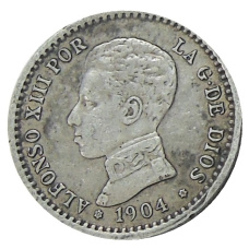 Монета 50 сентимо 1904 года Испания (аверс)