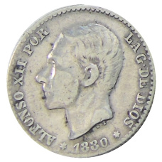 Монета 50 сентимо 1880 года Испания (аверс)