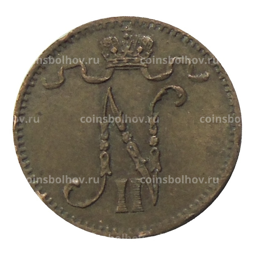 Монета 1 пенни 1916 года Русская Финляндия (вид 2)