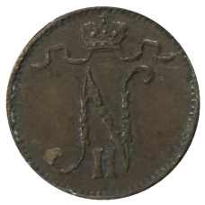 Монета 1 пенни 1915 года Русская Финляндия (реверс)