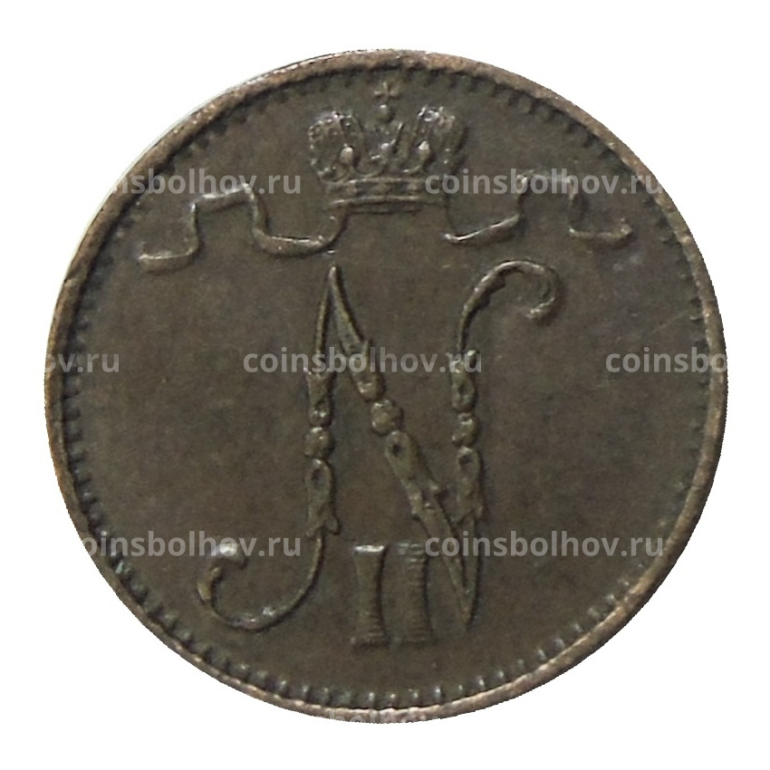 Монета 1 пенни 1915 года Русская Финляндия (вид 2)