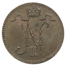 Монета 1 пенни 1915 года Русская Финляндия (реверс)