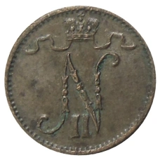 Монета 1 пенни 1915 года Русская Финляндия (реверс)