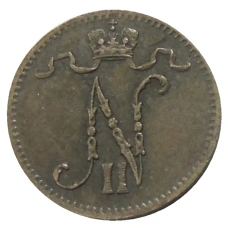 Монета 1 пенни 1915 года Русская Финляндия (реверс)