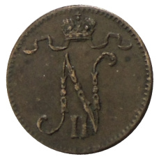 Монета 1 пенни 1912 года Русская Финляндия (реверс)