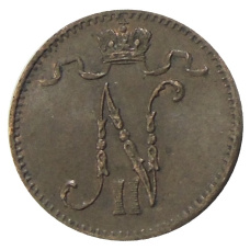 Монета 1 пенни 1912 года Русская Финляндия (реверс)