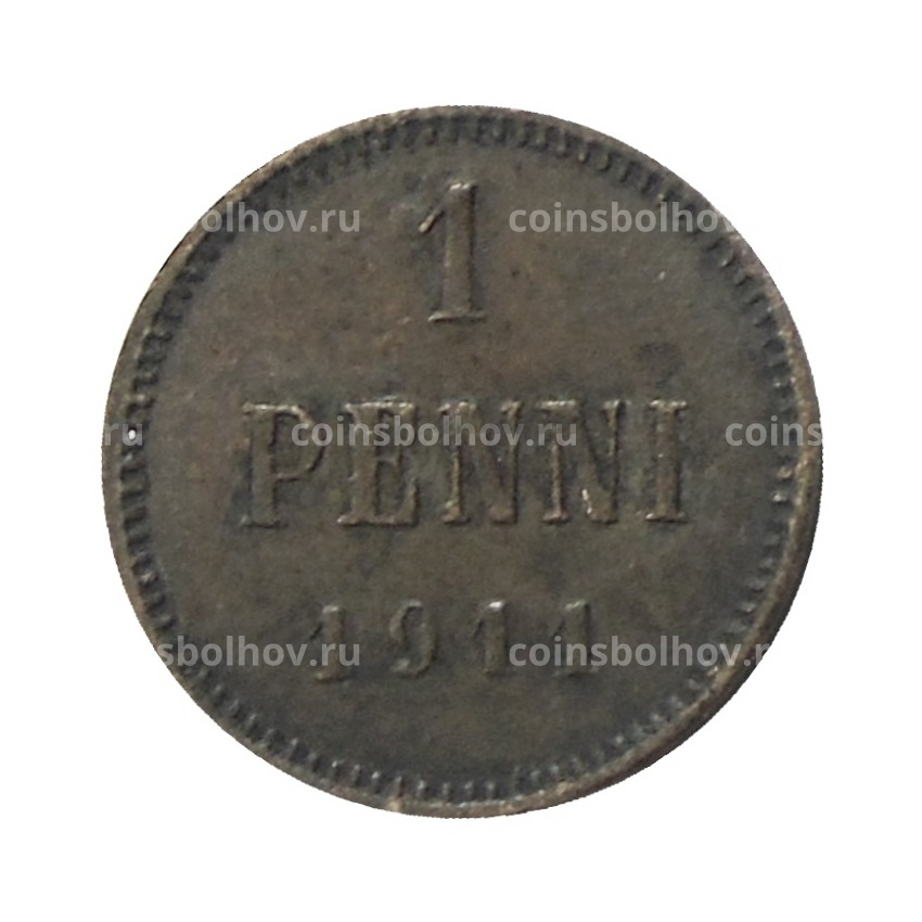Монета 1 пенни 1911 года Русская Финляндия