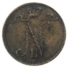 Монета 1 пенни 1911 года Русская Финляндия (реверс)