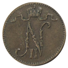 Монета 1 пенни 1911 года Русская Финляндия (реверс)