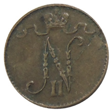 Монета 1 пенни 1911 года Русская Финляндия (реверс)