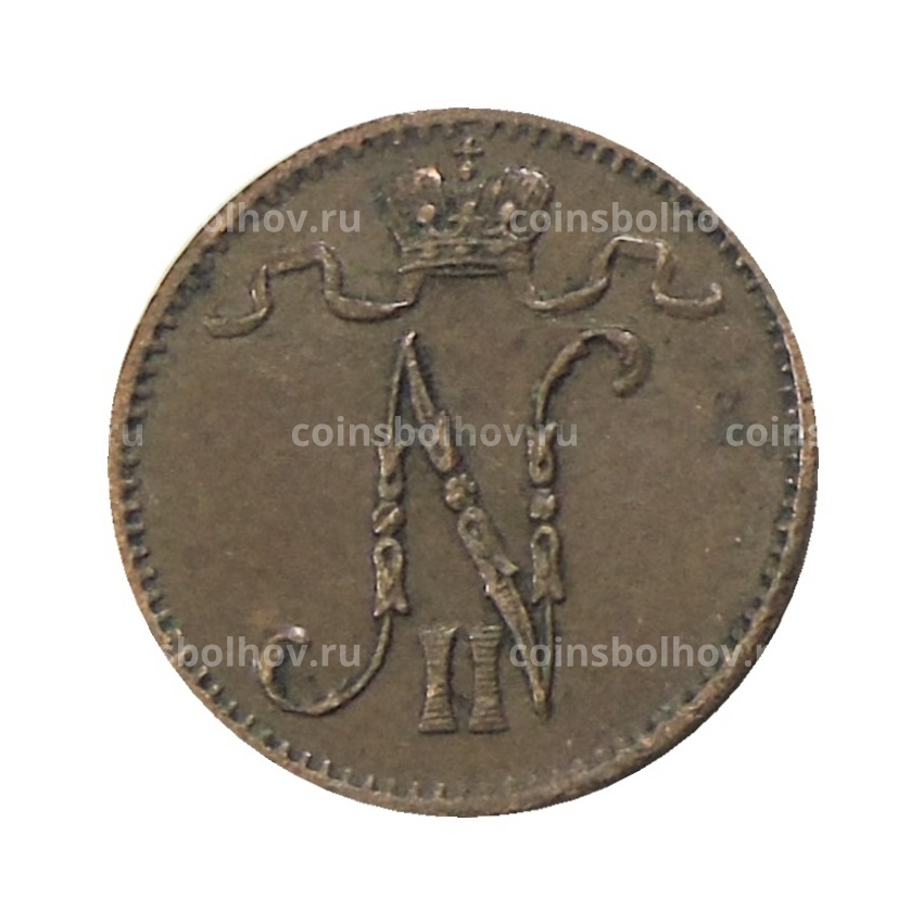 Монета 1 пенни 1909 года Русская Финляндия (вид 2)