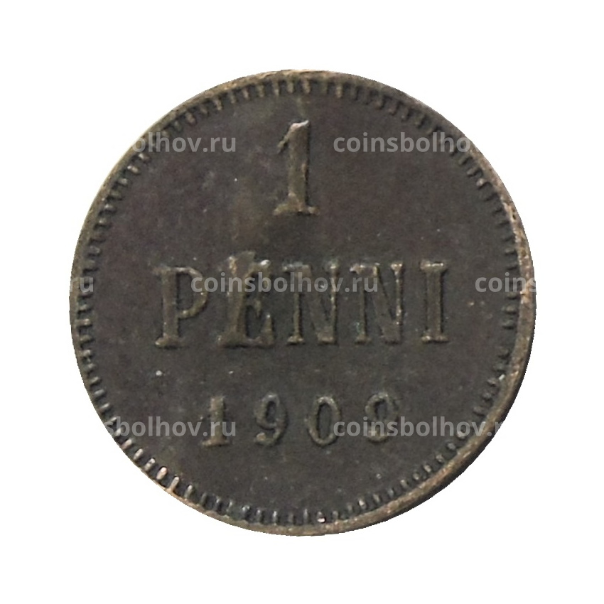 Монета 1 пенни 1909 года Русская Финляндия