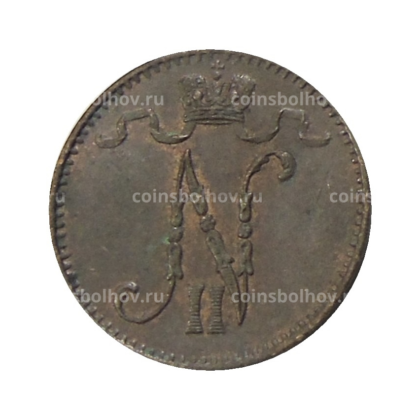 Монета 1 пенни 1905 года Русская Финляндия (вид 2)