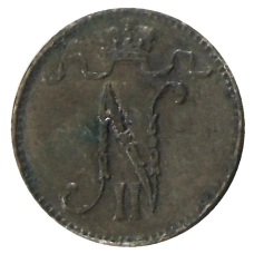 Монета 1 пенни 1900 года Русская Финляндия (реверс)