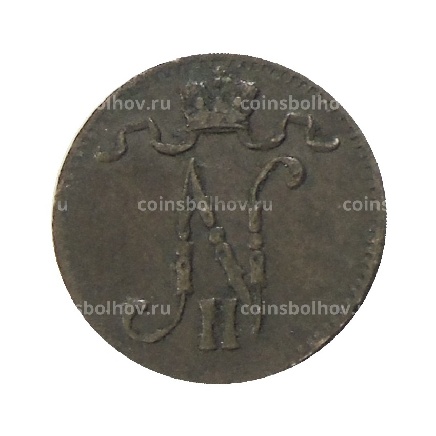 Монета 1 пенни 1900 года Русская Финляндия (вид 2)
