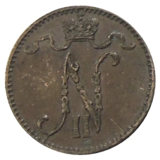 Монета 1 пенни 1899 года Русская Финляндия (реверс)