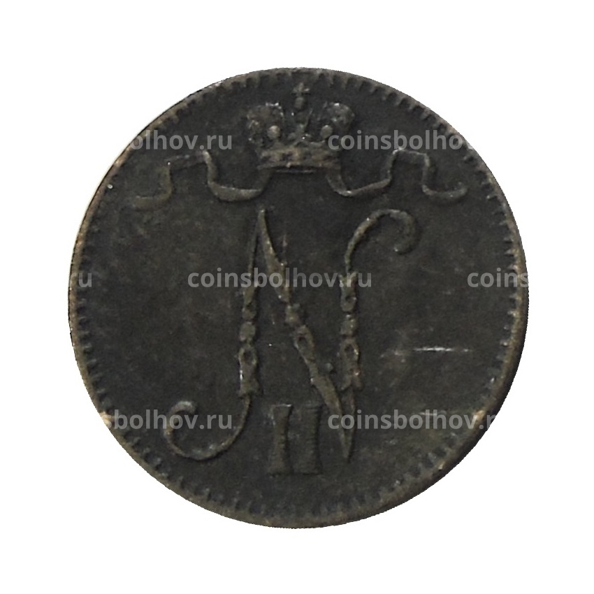 Монета 1 пенни 1898 года Русская Финляндия (вид 2)