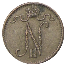 Монета 1 пенни 1916 года Русская Финляндия (реверс)