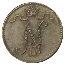 Монета 1 пенни 1915 года Русская Финляндия (реверс)