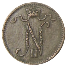 Монета 1 пенни 1916 года Русская Финляндия (реверс)