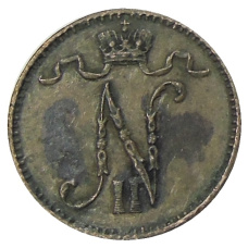 Монета 1 пенни 1915 года Русская Финляндия (реверс)