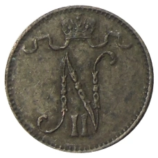 Монета 1 пенни 1913 года Русская Финляндия (реверс)