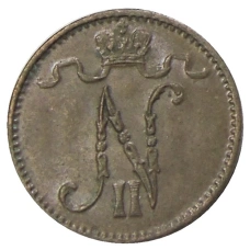 Монета 1 пенни 1914 года Русская Финляндия (реверс)