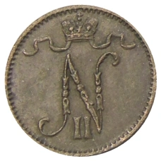 Монета 1 пенни 1914 года Русская Финляндия (реверс)