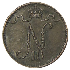 Монета 1 пенни 1913 года Русская Финляндия (реверс)
