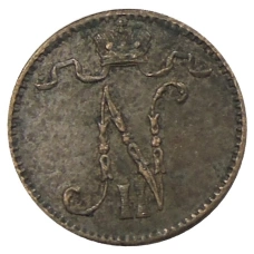 Монета 1 пенни 1912 года Русская Финляндия (реверс)