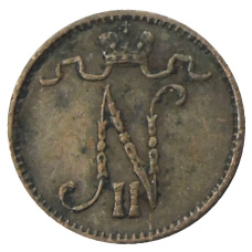 Монета 1 пенни 1912 года Русская Финляндия (реверс)