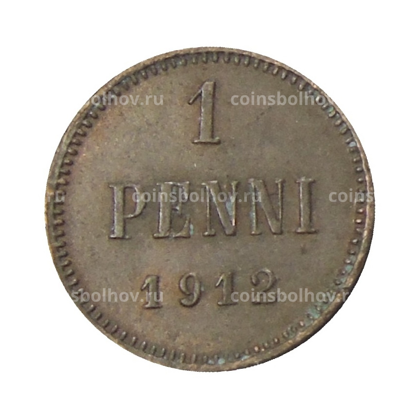Монета 1 пенни 1912 года Русская Финляндия