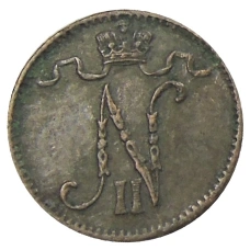 Монета 1 пенни 1912 года Русская Финляндия (реверс)