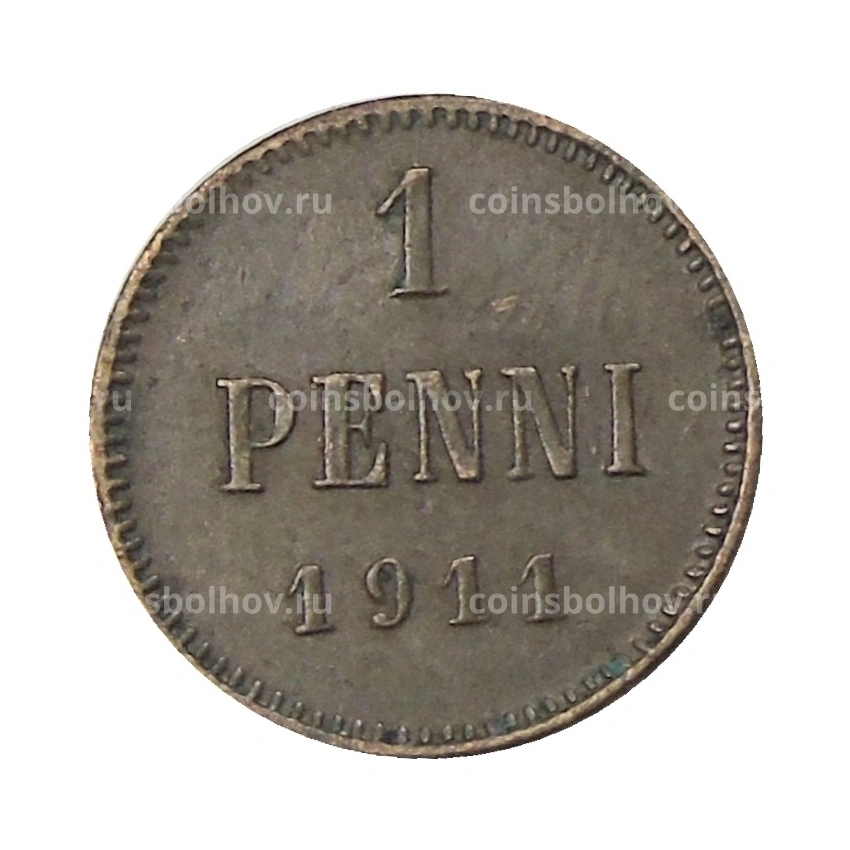 Монета 1 пенни 1911 года Русская Финляндия