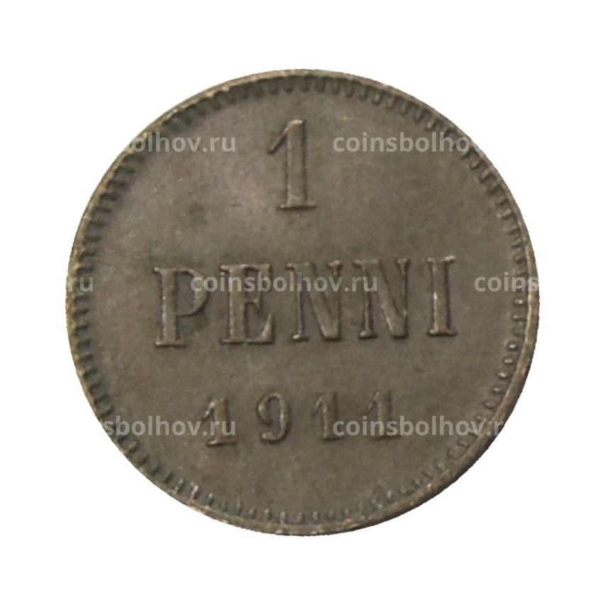 Монета 1 пенни 1911 года Русская Финляндия