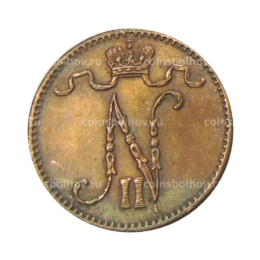 Монета 1 пенни 1909 года Русская Финляндия (вид 2)