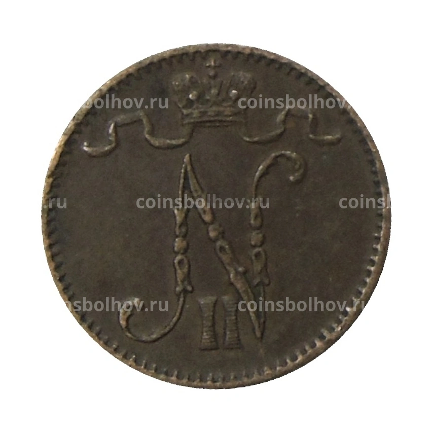 Монета 1 пенни 1909 года Русская Финляндия (вид 2)