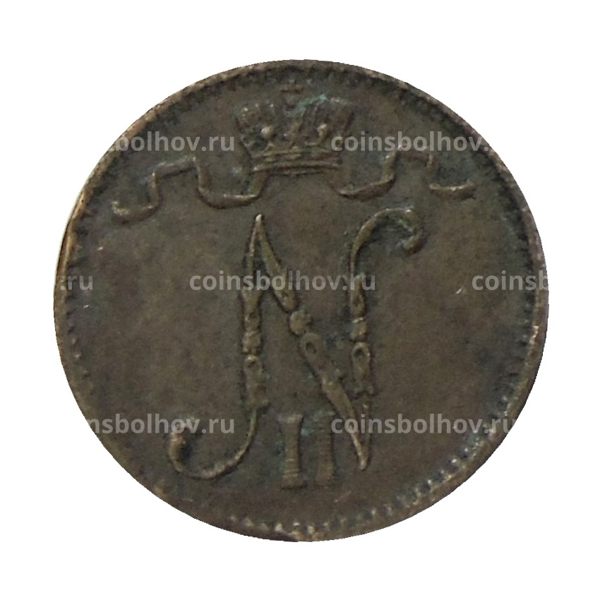 Монета 1 пенни 1909 года Русская Финляндия (вид 2)