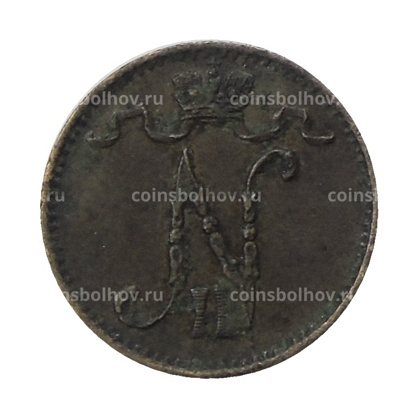 Монета 1 пенни 1901 года Русская Финляндия (вид 2)