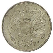 Монета 50 пенни 1917 года Русская Финляндия (реверс)