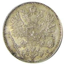 Монета 50 пенни 1916 года Русская Финляндия (реверс)