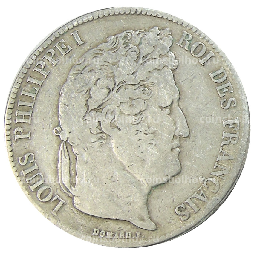 Монета 5 франков 1837 года A Франция