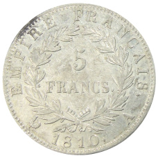 Монета 5 франков 1810 года A Франция (аверс)