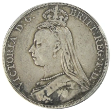 Монета 1 крона 1889 года Великобритания (реверс)