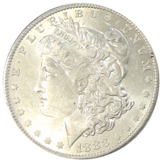 Монета 1 доллар 1883 года O США «Доллар Моргана» (аверс)