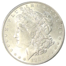 Монета 1 доллар 1883 года O США «Доллар Моргана» (аверс)