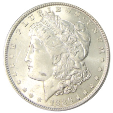 Монета 1 доллар 1886 года США «Доллар Моргана» (аверс)